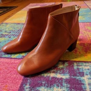 Nine West brown leather booties 7M